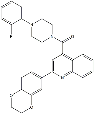 [2-(2,3-dihydro-1,4-benzodioxin-6-yl)quinolin-4-yl]-[4-(2-fluorophenyl)piperazin-1-yl]methanone Structure