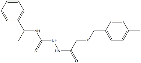 1-[[2-[(4-methylphenyl)methylsulfanyl]acetyl]amino]-3-(1-phenylethyl)thiourea 구조식 이미지