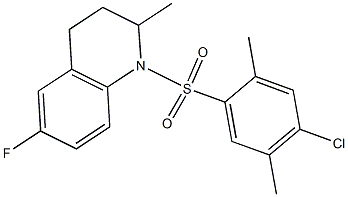 1-(4-chloro-2,5-dimethylphenyl)sulfonyl-6-fluoro-2-methyl-3,4-dihydro-2H-quinoline 구조식 이미지