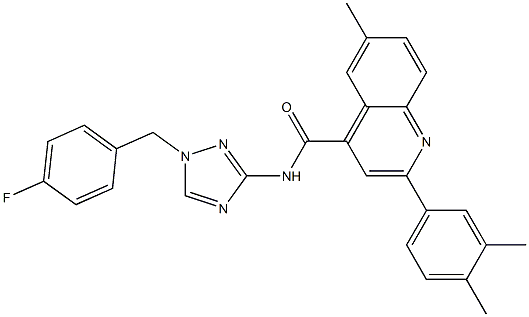 2-(3,4-dimethylphenyl)-N-[1-[(4-fluorophenyl)methyl]-1,2,4-triazol-3-yl]-6-methylquinoline-4-carboxamide 구조식 이미지