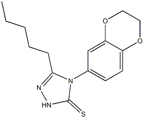 4-(2,3-dihydro-1,4-benzodioxin-6-yl)-3-pentyl-1H-1,2,4-triazole-5-thione 구조식 이미지