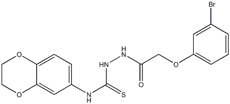 1-[[2-(3-bromophenoxy)acetyl]amino]-3-(2,3-dihydro-1,4-benzodioxin-6-yl)thiourea Structure