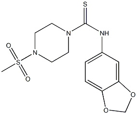 N-(1,3-benzodioxol-5-yl)-4-methylsulfonylpiperazine-1-carbothioamide 구조식 이미지