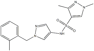 1,3-dimethyl-N-[1-[(2-methylphenyl)methyl]pyrazol-4-yl]pyrazole-4-sulfonamide Structure