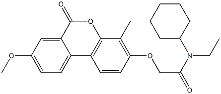 N-cyclohexyl-N-ethyl-2-(8-methoxy-4-methyl-6-oxobenzo[c]chromen-3-yl)oxyacetamide Structure