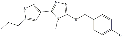 3-[(4-chlorophenyl)methylsulfanyl]-4-methyl-5-(5-propylthiophen-3-yl)-1,2,4-triazole 구조식 이미지