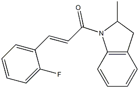 (E)-3-(2-fluorophenyl)-1-(2-methyl-2,3-dihydroindol-1-yl)prop-2-en-1-one 구조식 이미지