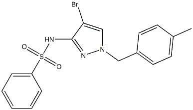 N-[4-bromo-1-[(4-methylphenyl)methyl]pyrazol-3-yl]benzenesulfonamide Structure