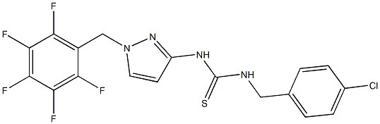 1-[(4-chlorophenyl)methyl]-3-[1-[(2,3,4,5,6-pentafluorophenyl)methyl]pyrazol-3-yl]thiourea 구조식 이미지