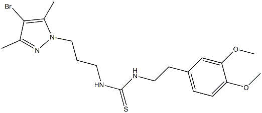 1-[3-(4-bromo-3,5-dimethylpyrazol-1-yl)propyl]-3-[2-(3,4-dimethoxyphenyl)ethyl]thiourea Structure