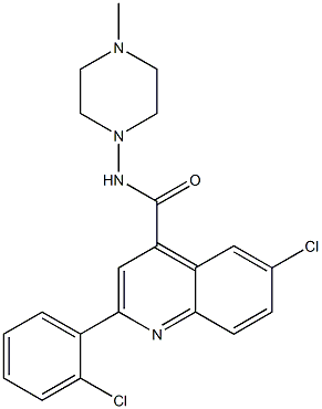 6-chloro-2-(2-chlorophenyl)-N-(4-methylpiperazin-1-yl)quinoline-4-carboxamide 구조식 이미지