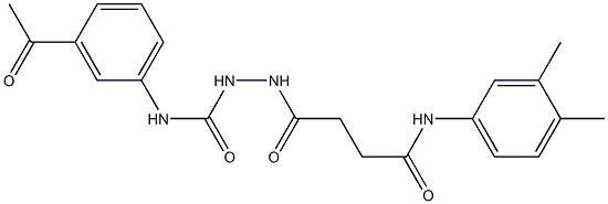 4-[2-[(3-acetylphenyl)carbamoyl]hydrazinyl]-N-(3,4-dimethylphenyl)-4-oxobutanamide 구조식 이미지