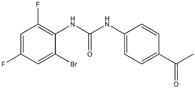 1-(4-acetylphenyl)-3-(2-bromo-4,6-difluorophenyl)urea 구조식 이미지
