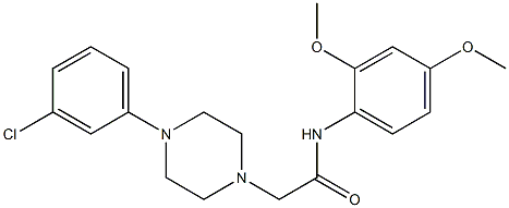 2-[4-(3-chlorophenyl)piperazin-1-yl]-N-(2,4-dimethoxyphenyl)acetamide 구조식 이미지