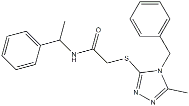 2-[(4-benzyl-5-methyl-1,2,4-triazol-3-yl)sulfanyl]-N-(1-phenylethyl)acetamide 구조식 이미지