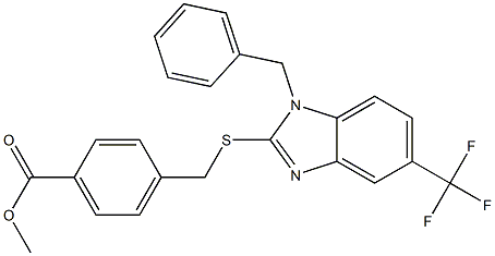 methyl 4-[[1-benzyl-5-(trifluoromethyl)benzimidazol-2-yl]sulfanylmethyl]benzoate Structure