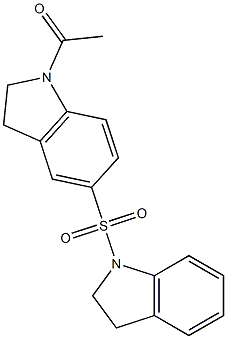 1-[5-(2,3-dihydroindol-1-ylsulfonyl)-2,3-dihydroindol-1-yl]ethanone Structure