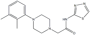 2-[4-(2,3-dimethylphenyl)piperazin-1-yl]-N-(1,3,4-thiadiazol-2-yl)acetamide 구조식 이미지