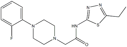 N-(5-ethyl-1,3,4-thiadiazol-2-yl)-2-[4-(2-fluorophenyl)piperazin-1-yl]acetamide 구조식 이미지