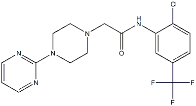 N-[2-chloro-5-(trifluoromethyl)phenyl]-2-(4-pyrimidin-2-ylpiperazin-1-yl)acetamide Structure