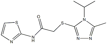 2-[(5-methyl-4-propan-2-yl-1,2,4-triazol-3-yl)sulfanyl]-N-(1,3-thiazol-2-yl)acetamide Structure