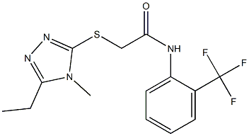 2-[(5-ethyl-4-methyl-1,2,4-triazol-3-yl)sulfanyl]-N-[2-(trifluoromethyl)phenyl]acetamide 구조식 이미지