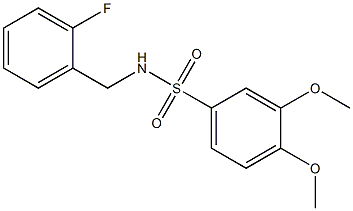 N-[(2-fluorophenyl)methyl]-3,4-dimethoxybenzenesulfonamide 구조식 이미지