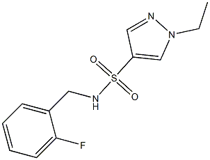 1-ethyl-N-[(2-fluorophenyl)methyl]pyrazole-4-sulfonamide 구조식 이미지