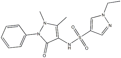 N-(1,5-dimethyl-3-oxo-2-phenylpyrazol-4-yl)-1-ethylpyrazole-4-sulfonamide 구조식 이미지