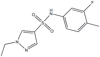 1-ethyl-N-(3-fluoro-4-methylphenyl)pyrazole-4-sulfonamide Structure