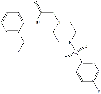 N-(2-ethylphenyl)-2-[4-(4-fluorophenyl)sulfonylpiperazin-1-yl]acetamide 구조식 이미지