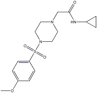 N-cyclopropyl-2-[4-(4-methoxyphenyl)sulfonylpiperazin-1-yl]acetamide Structure