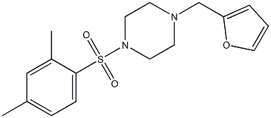 1-(2,4-dimethylphenyl)sulfonyl-4-(furan-2-ylmethyl)piperazine 구조식 이미지