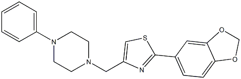 2-(1,3-benzodioxol-5-yl)-4-[(4-phenylpiperazin-1-yl)methyl]-1,3-thiazole 구조식 이미지