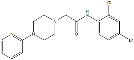 N-(4-bromo-2-chlorophenyl)-2-(4-pyridin-2-ylpiperazin-1-yl)acetamide 구조식 이미지