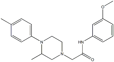 N-(3-methoxyphenyl)-2-[3-methyl-4-(4-methylphenyl)piperazin-1-yl]acetamide 구조식 이미지