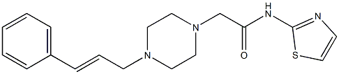 2-[4-[(E)-3-phenylprop-2-enyl]piperazin-1-yl]-N-(1,3-thiazol-2-yl)acetamide 구조식 이미지