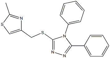 4-[(4,5-diphenyl-1,2,4-triazol-3-yl)sulfanylmethyl]-2-methyl-1,3-thiazole 구조식 이미지