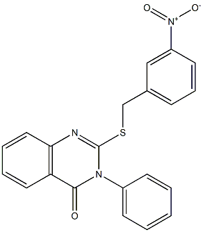 2-[(3-nitrophenyl)methylsulfanyl]-3-phenylquinazolin-4-one Structure