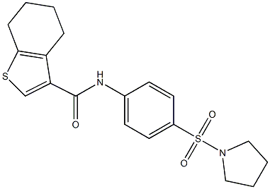 N-(4-pyrrolidin-1-ylsulfonylphenyl)-4,5,6,7-tetrahydro-1-benzothiophene-3-carboxamide 구조식 이미지