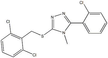 3-(2-chlorophenyl)-5-[(2,6-dichlorophenyl)methylsulfanyl]-4-methyl-1,2,4-triazole Structure