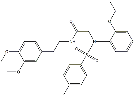 N-[2-(3,4-dimethoxyphenyl)ethyl]-2-(2-ethoxy-N-(4-methylphenyl)sulfonylanilino)acetamide 구조식 이미지