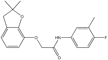2-[(2,2-dimethyl-3H-1-benzofuran-7-yl)oxy]-N-(4-fluoro-3-methylphenyl)acetamide 구조식 이미지