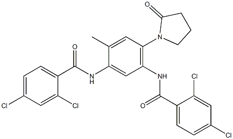 2,4-dichloro-N-[5-[(2,4-dichlorobenzoyl)amino]-2-methyl-4-(2-oxopyrrolidin-1-yl)phenyl]benzamide 구조식 이미지