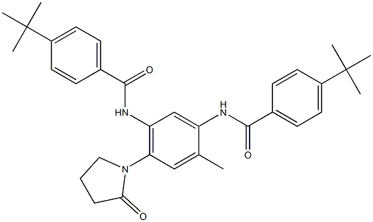 4-tert-butyl-N-[5-[(4-tert-butylbenzoyl)amino]-2-methyl-4-(2-oxopyrrolidin-1-yl)phenyl]benzamide 구조식 이미지