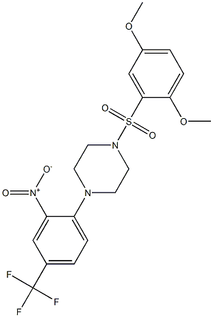 1-(2,5-dimethoxyphenyl)sulfonyl-4-[2-nitro-4-(trifluoromethyl)phenyl]piperazine 구조식 이미지