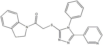 1-(2,3-dihydroindol-1-yl)-2-[(4-phenyl-5-pyridin-3-yl-1,2,4-triazol-3-yl)sulfanyl]ethanone Structure