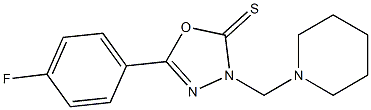 5-(4-fluorophenyl)-3-(piperidin-1-ylmethyl)-1,3,4-oxadiazole-2-thione Structure