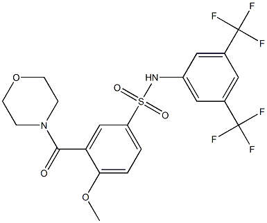 N-[3,5-bis(trifluoromethyl)phenyl]-4-methoxy-3-(morpholine-4-carbonyl)benzenesulfonamide 구조식 이미지