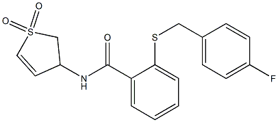 N-(1,1-dioxo-2,3-dihydrothiophen-3-yl)-2-[(4-fluorophenyl)methylsulfanyl]benzamide Structure